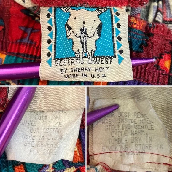 VINTAGE Desert West Sherry Holt USA Circle Skirt Set Southwestern Aztec MEDIUM - Picture 7 of 14